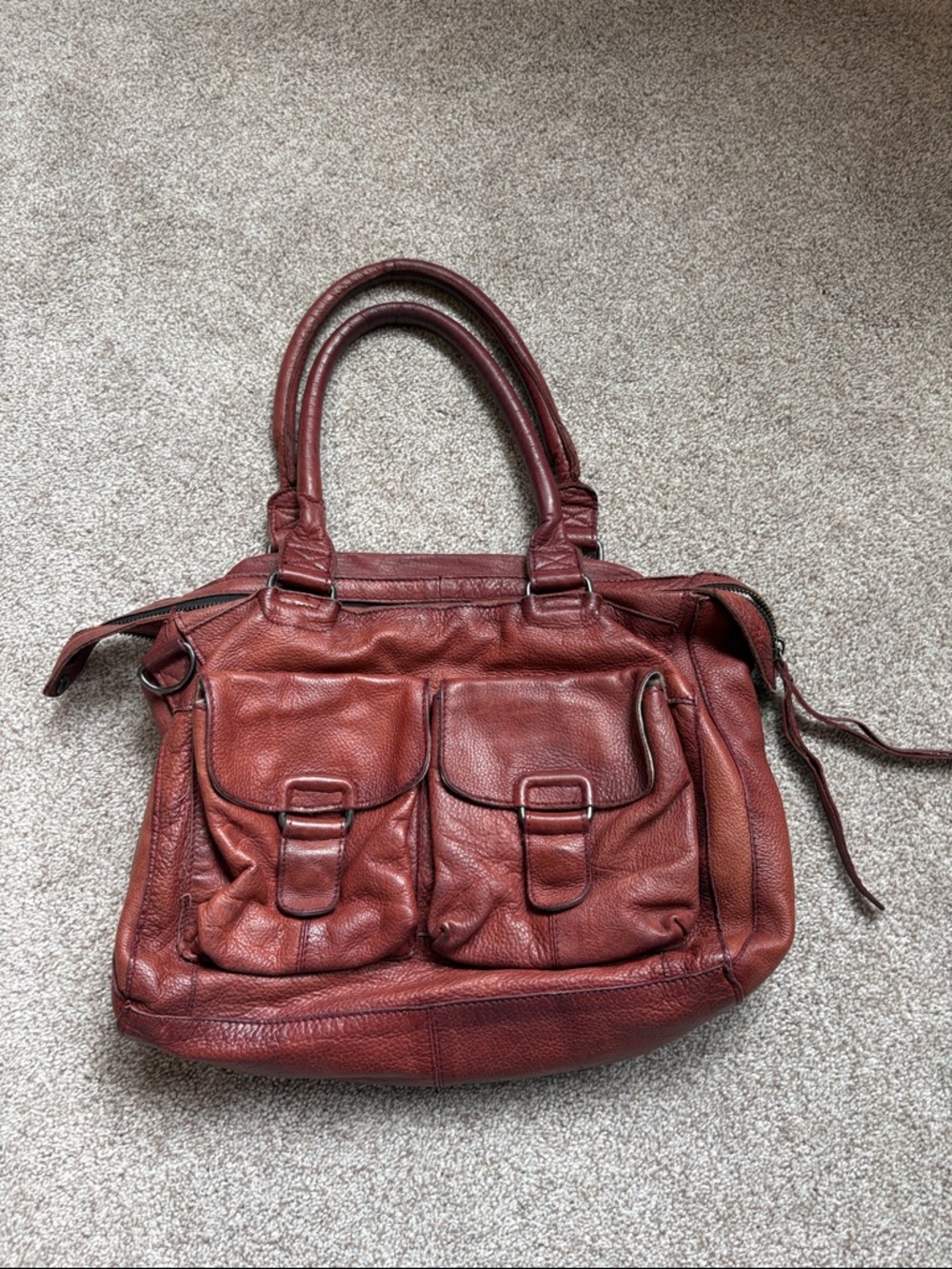 Women's Day & Mood Leather Bag in Distressed Reddish Brown